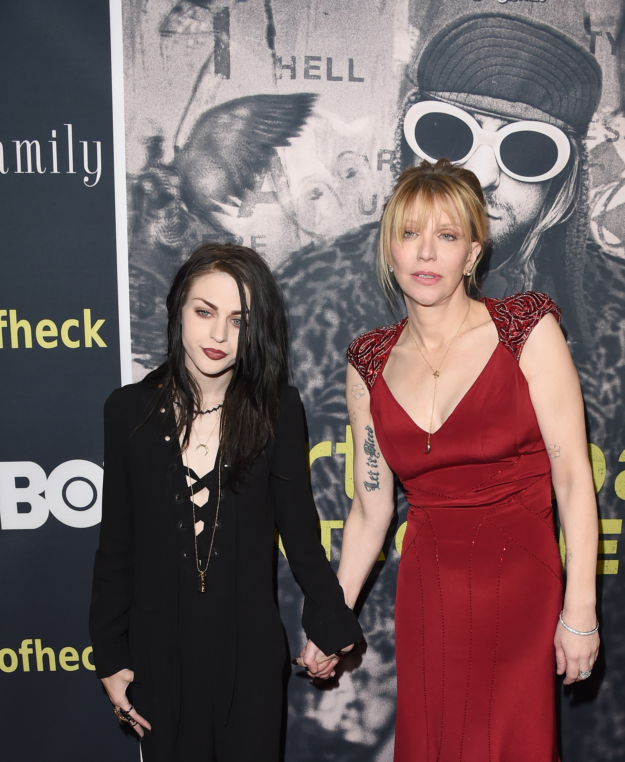 Hollywood, aprile 2015. Courtney Love e Frances Bean, la figlia ormai cresciuta di Kurt Cobain, alla premiere del documentario prodotto dalla stessa Frances "Kurt Cobain: Montage Of Heck"