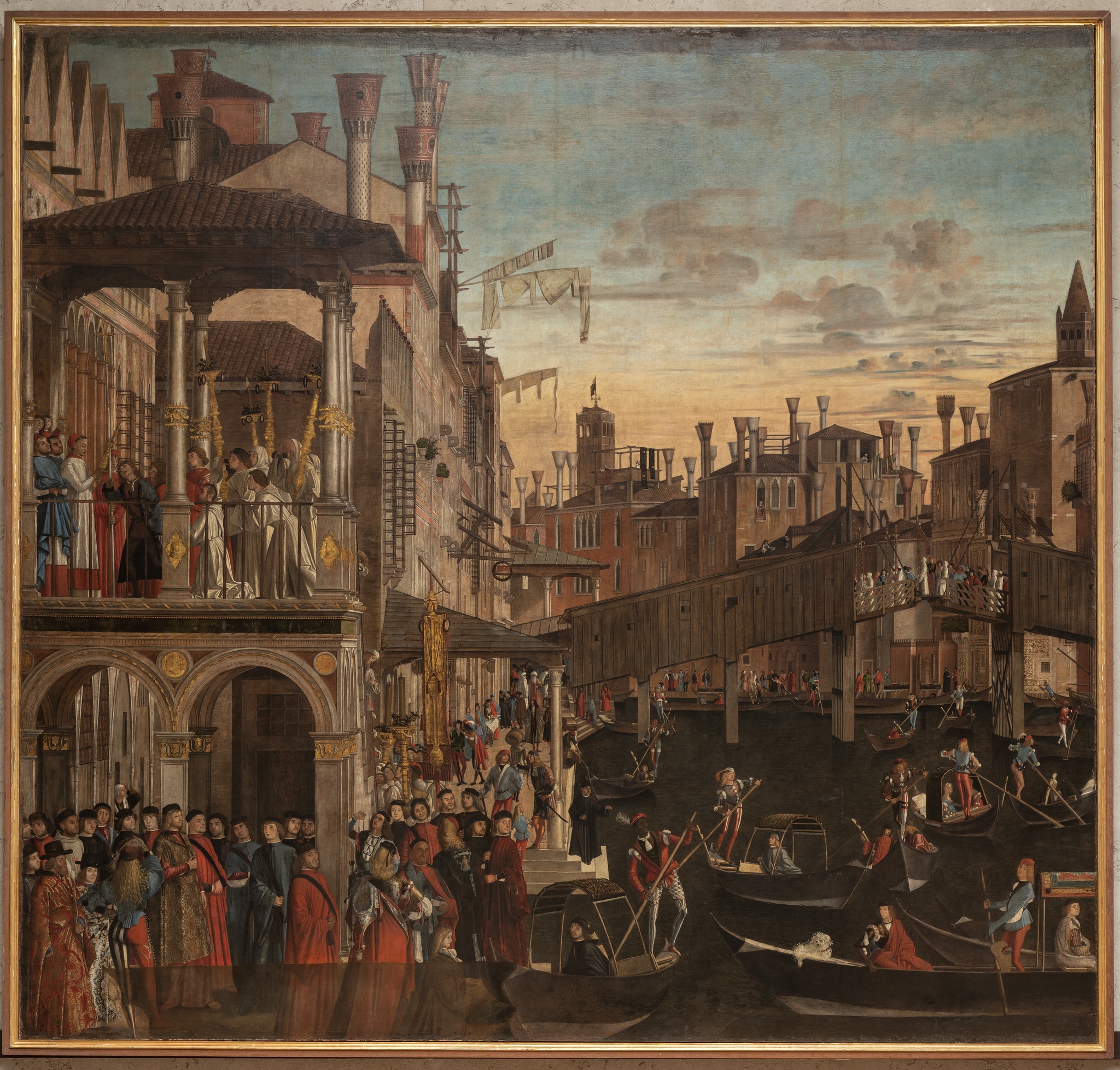 Vittore Carpaccio, Miracolo della reliquia della Croce al ponte di Rialto, 1490-1495 ca. - Tela, cm 371 x 392 - Provenienza: acquisizione a seguito delle soppressioni napoleoniche, 1820 - Sala XX