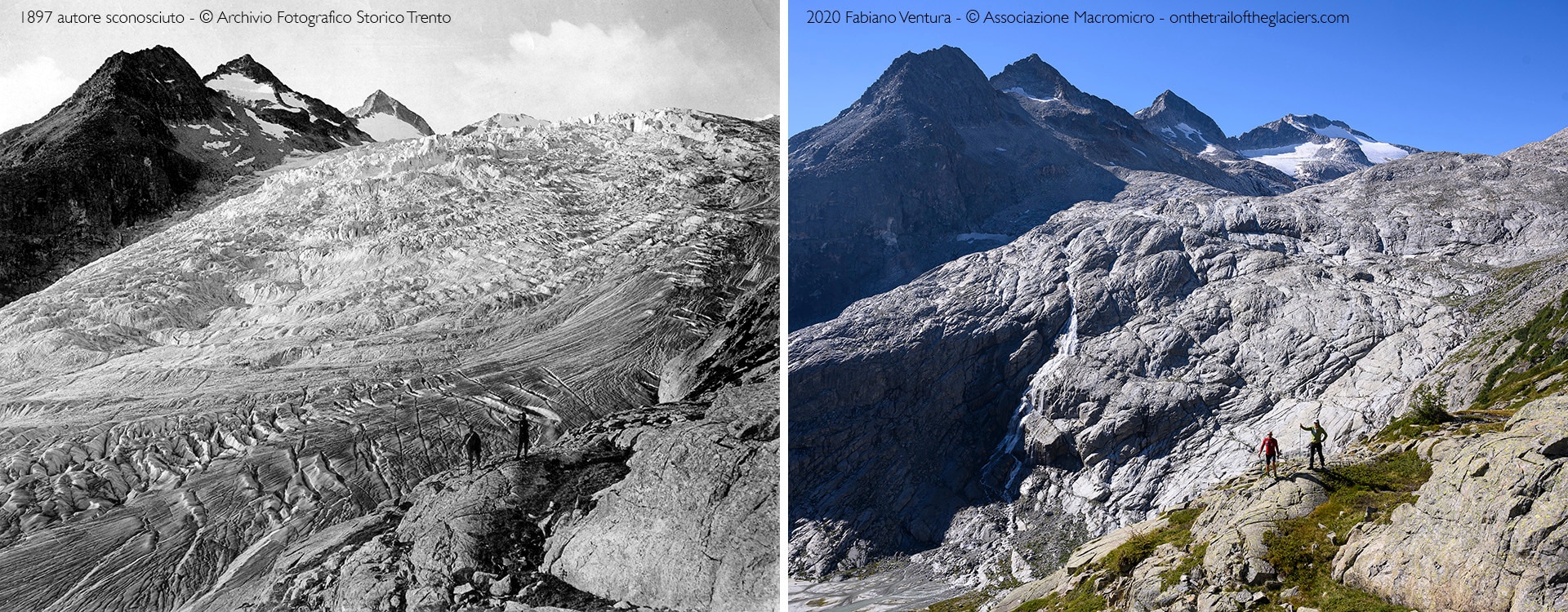 Sulle tracce dei ghiacciai - Alpi 2020 - L’Adamello è in agonia e la regina delle Dolomiti sta perdendo per sempre il suo mantello